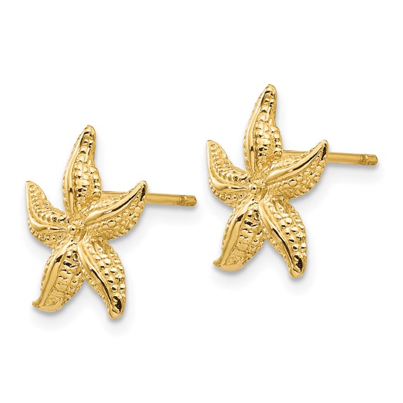 Gold Starfish Post Earrings