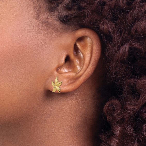 Gold Starfish Post Earrings