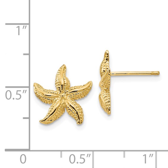 Gold Starfish Post Earrings
