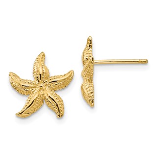 Gold Starfish Post Earrings