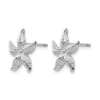 14K White Gold Starfish Earrings view 2
