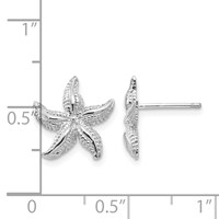 14K White Gold Starfish Earrings view 4