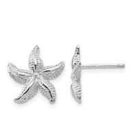 14K White Gold Starfish Earrings view 1