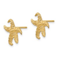 14K Yellow Gold Starfish Earrings view 2