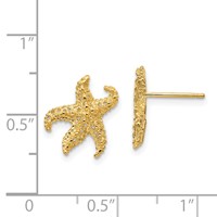 14K Yellow Gold Starfish Earrings view 4