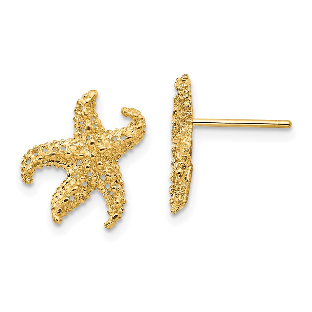 14K Yellow Gold Starfish Earrings