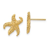 14K Yellow Gold Starfish Earrings view 1