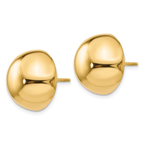 Gold Polished Button Post Earrings