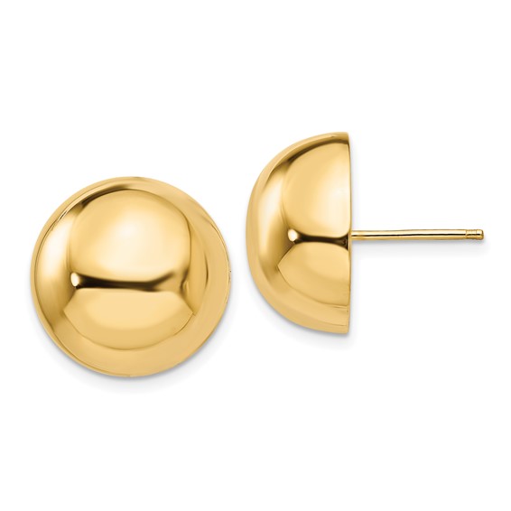 Gold Polished Button Post Earrings