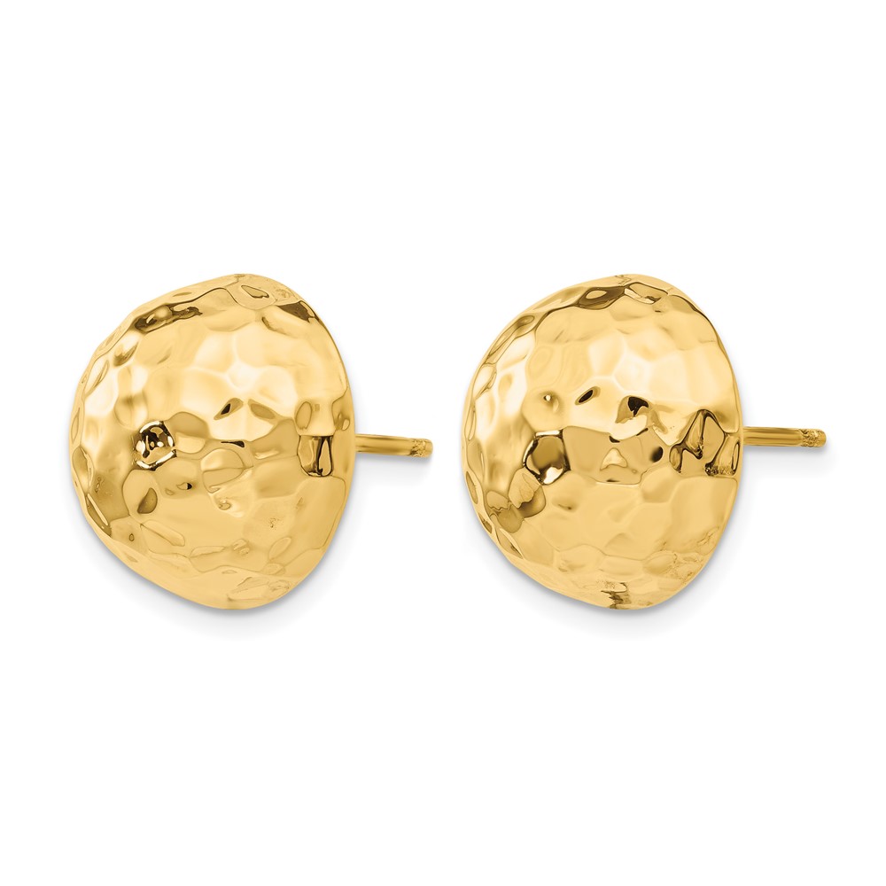 14k Hammered Half Ball Post Earrings (E929)