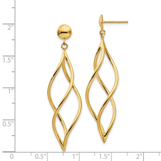 Gold Twisted Dangle Shepard Hook Earrings