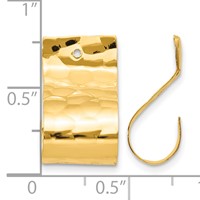 14K Yellow Gold Polished Hammered J-Hoop Earring Jackets view 3