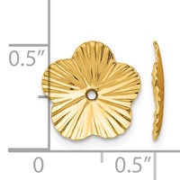 14K Yellow Gold Polished Fancy Floral Earring Jackets view 3