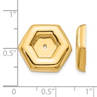 14K Yellow Gold Polished Fancy Hexagon Earring Jackets view 3