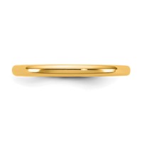 14K 2mm Yellow Gold European Comfort Fit Band view 3