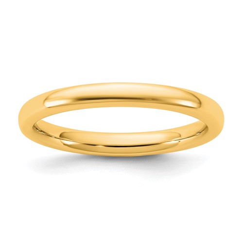 14K 2.5mm Yellow Gold European Comfort Fit Band, Size 5