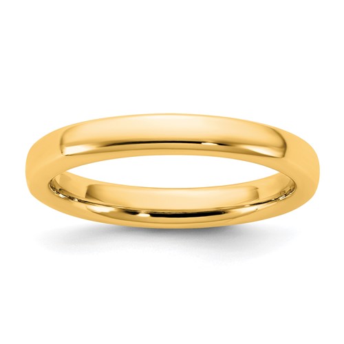 14K 3mm Yellow Gold European Comfort Fit Band, Size 5