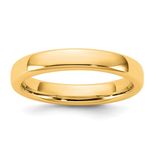 14K 3.5mm Yellow Gold European Comfort Fit Band, Size 5