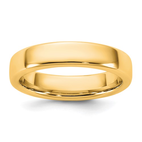 14K 4.5mm Yellow Gold European Comfort Fit Band, Size 5