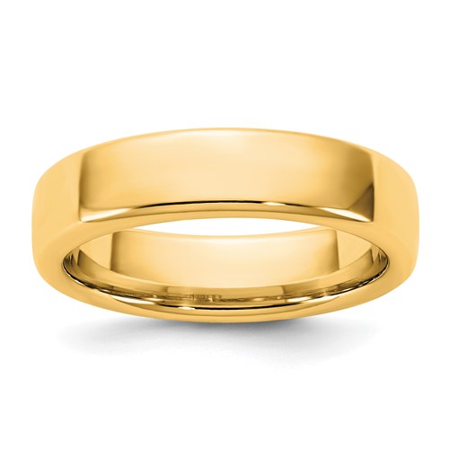 14K 5mm Yellow Gold European Comfort Fit Band, Size 5
