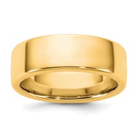 14K 7mm Yellow Gold European Comfort Fit Band view 1