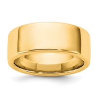 14K 8mm Yellow Gold European Comfort Fit Band view 1