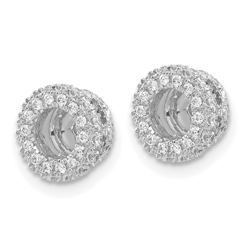 14k White Gold 3/8 carat Lab Grown Diamond VS/SI+ G+ for 4.25 mm Earring Jacket