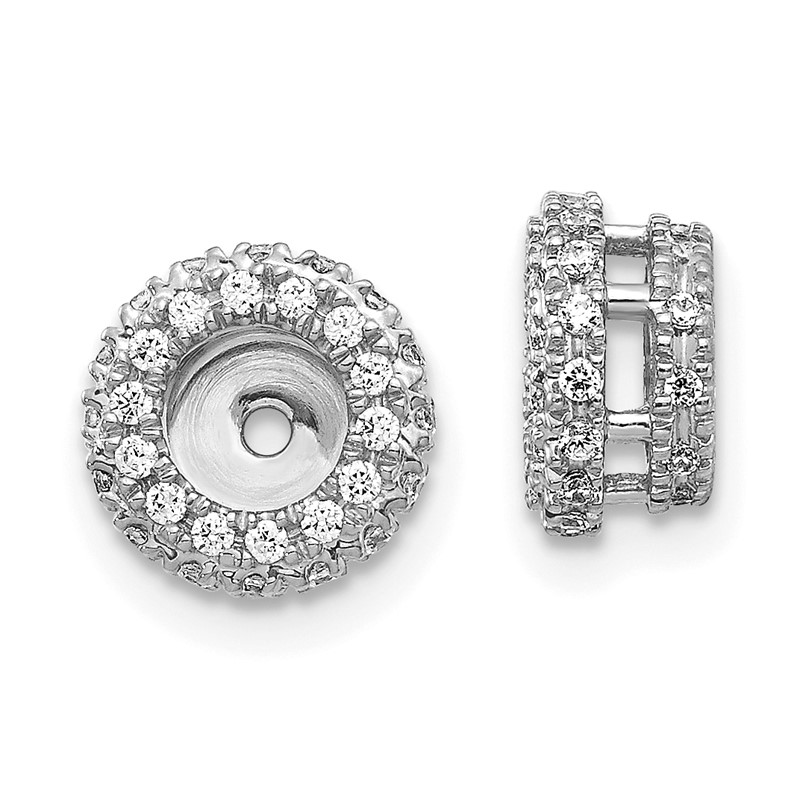 14k White Gold 3/8 carat Lab Grown Diamond VS/SI+ G+ for 4.25 mm Earring Jacket
