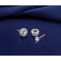 14K White Gold 0.38 Carat Lab Grown Diamond VS SI+ G+ for 4.25 Mm Earring Jacket view 3