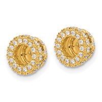 14K Yellow Gold 0.38 Carat Lab Grown Diamond VS SI+ G+ for 4.25 Mm Earring Jacket view 2