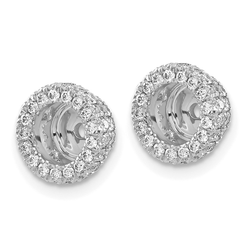 14k White Gold 5/8 carat Lab Grown Diamond VS/SI+ G+ for 5 mm Earring Jacket