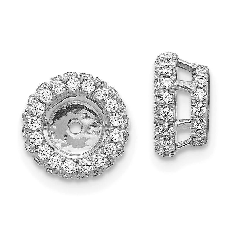 14k White Gold 5/8 carat Lab Grown Diamond VS/SI+ G+ for 5 mm Earring Jacket