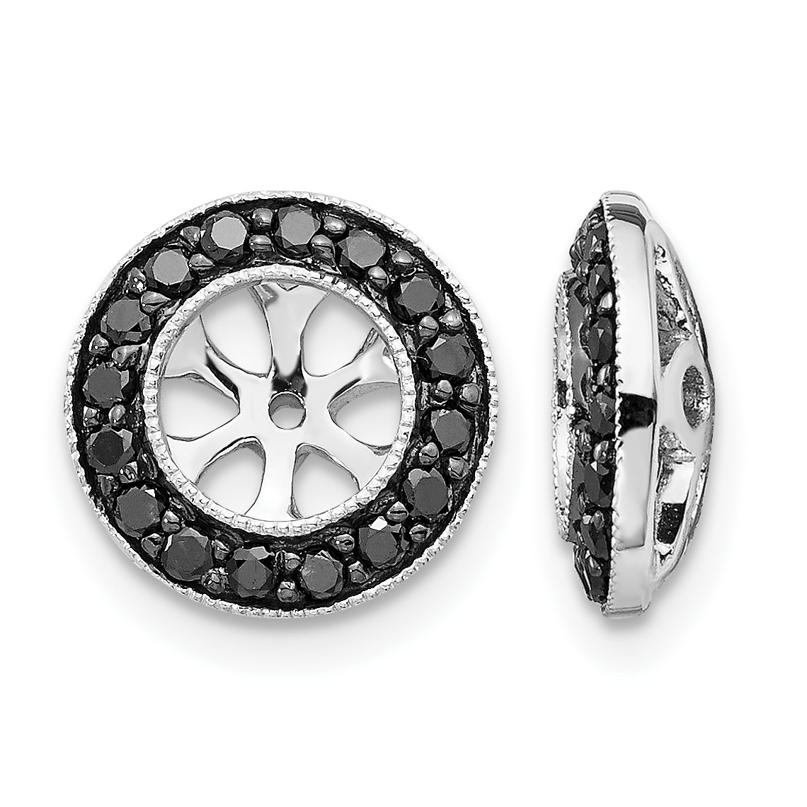 14k White Gold 1/3ct Black Diamond Earring Jackets (EJM5298-BK-030-WA)