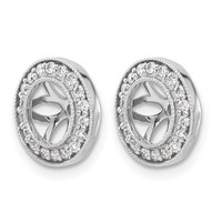 14K White Gold 0.33 Carat Lab Grown Diamond VS SI+ G+ with 6.5 Mm Opening Complete Earring Jackets view 2