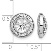 14K White Gold 0.33 Carat Lab Grown Diamond VS SI+ G+ with 6.5 Mm Opening Complete Earring Jackets view 3
