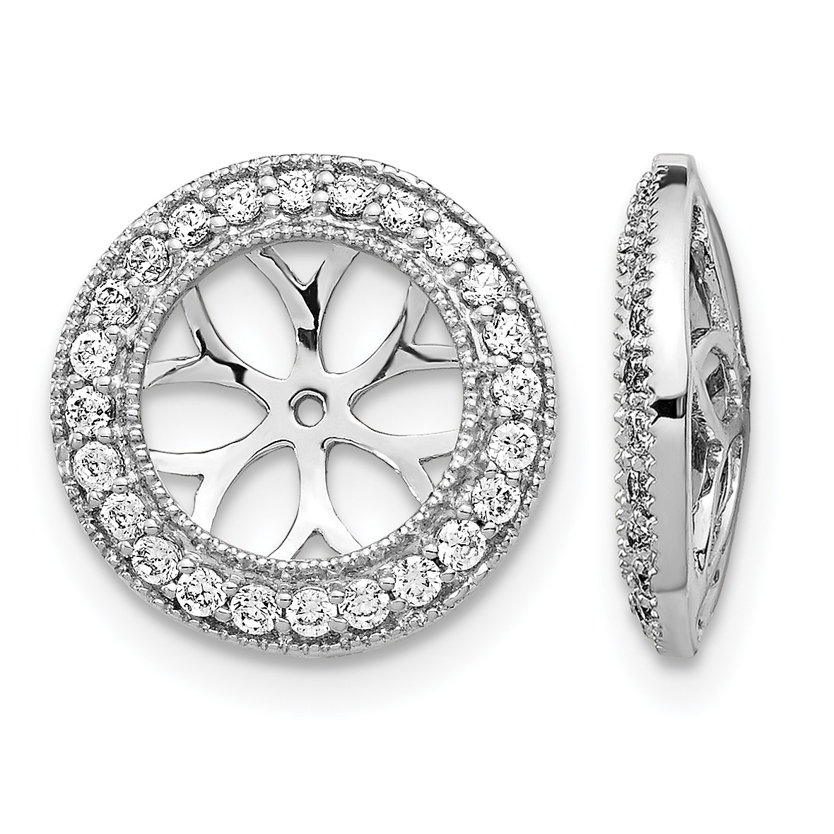 14k White Gold 3/8ct Diamond Earring Jackets (EJM5300-040-WA)