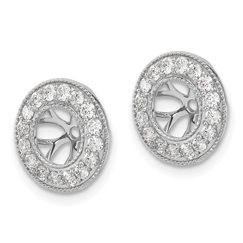 14k White Gold 5/8 carat Lab Grown Diamond VS/SI+ G+ with 6 mm Earring Jacket (EJM5300-075-WLG)