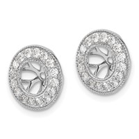 14K White Gold 0.62 Carat Lab Grown Diamond VS SI+ G+ with 6 Mm Opening Complete Earring Jackets view 2