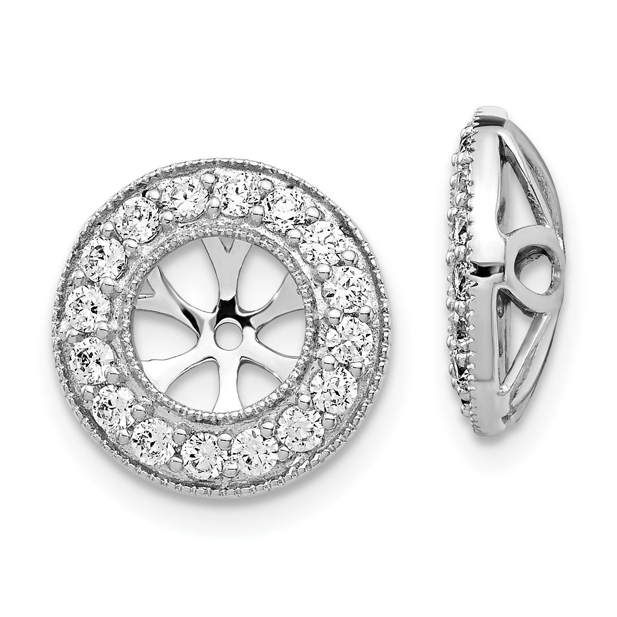 14k White Gold 3/4ct Diamond Earring Jackets (EJM5300-075-WA)