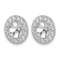 14K White Gold 1 Carat Lab Grown Diamond VS SI+ G+ with 7 Mm Opening Complete Earring Jackets view 2