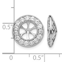 14K White Gold 1 Carat Lab Grown Diamond VS SI+ G+ with 7 Mm Opening Complete Earring Jackets view 3