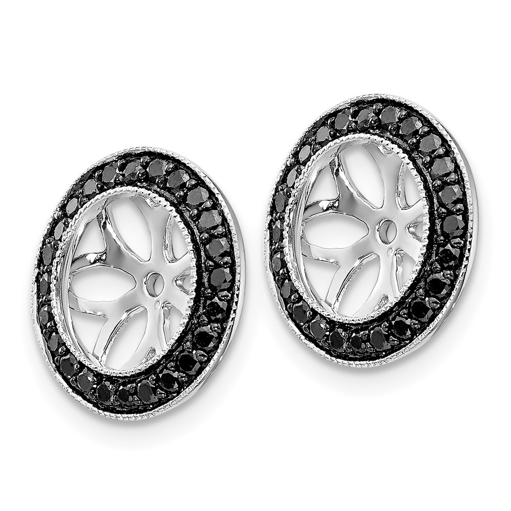 14k White Gold 3/8ct Black Diamond Earring Jackets (EJM5300-BK-040-WA)
