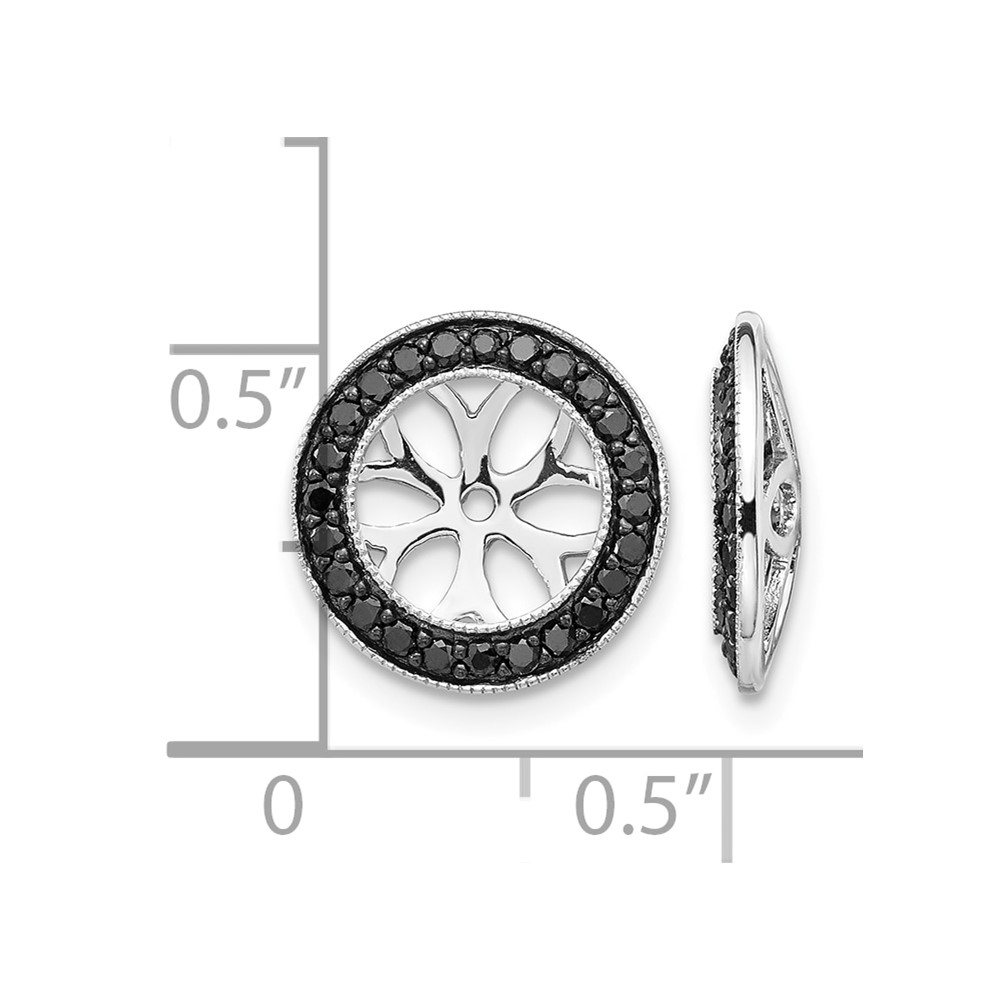 14k White Gold 3/8ct Black Diamond Earring Jackets (EJM5300-BK-040-WA)