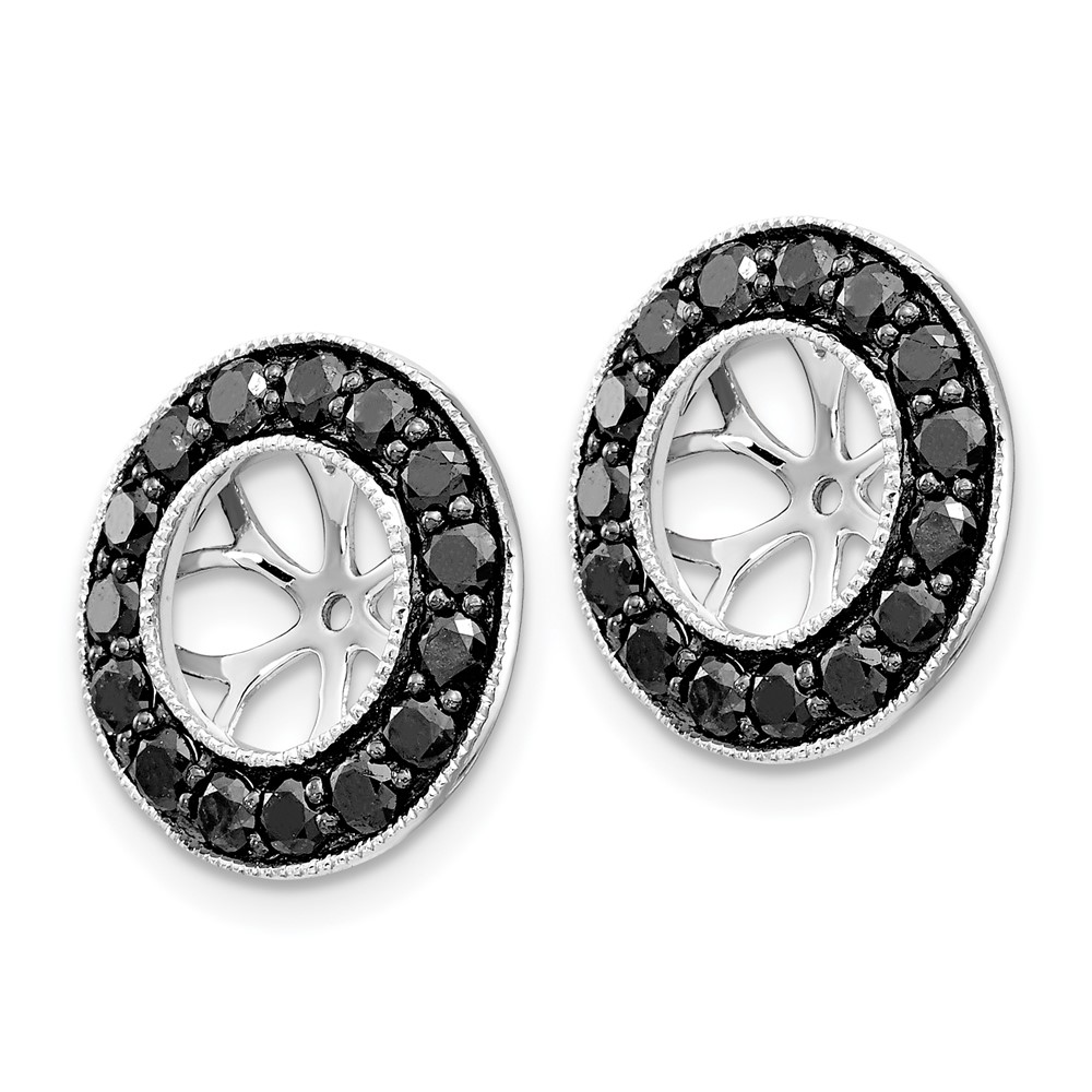 14k White Gold 1ct Black Diamond Earring Jackets (EJM5300-BK-100-WA)