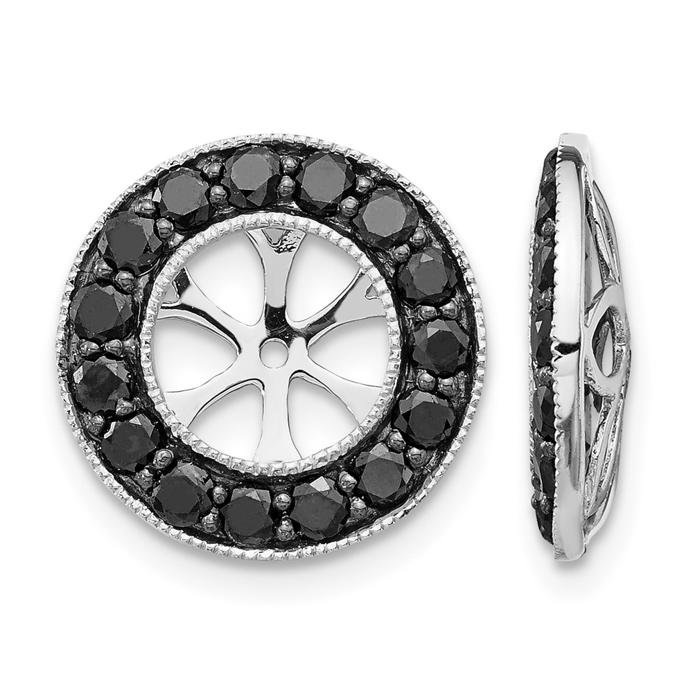 14k White Gold 1ct Black Diamond Earring Jackets (EJM5300-BK-100-WA)