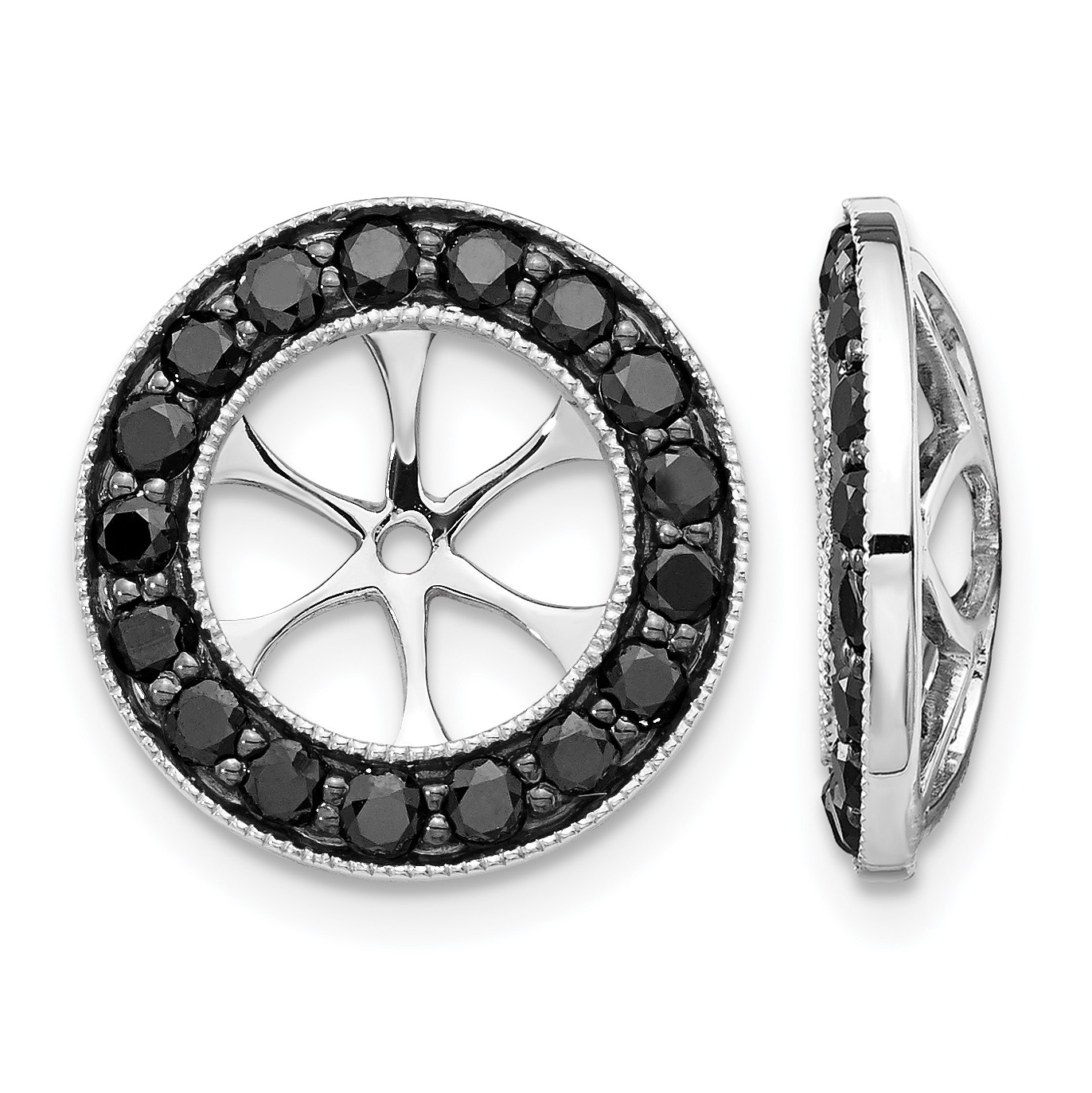 14k White Gold 1-1/6ct Black Diamond Earring Jackets (EJM5300-BK-115-WA)