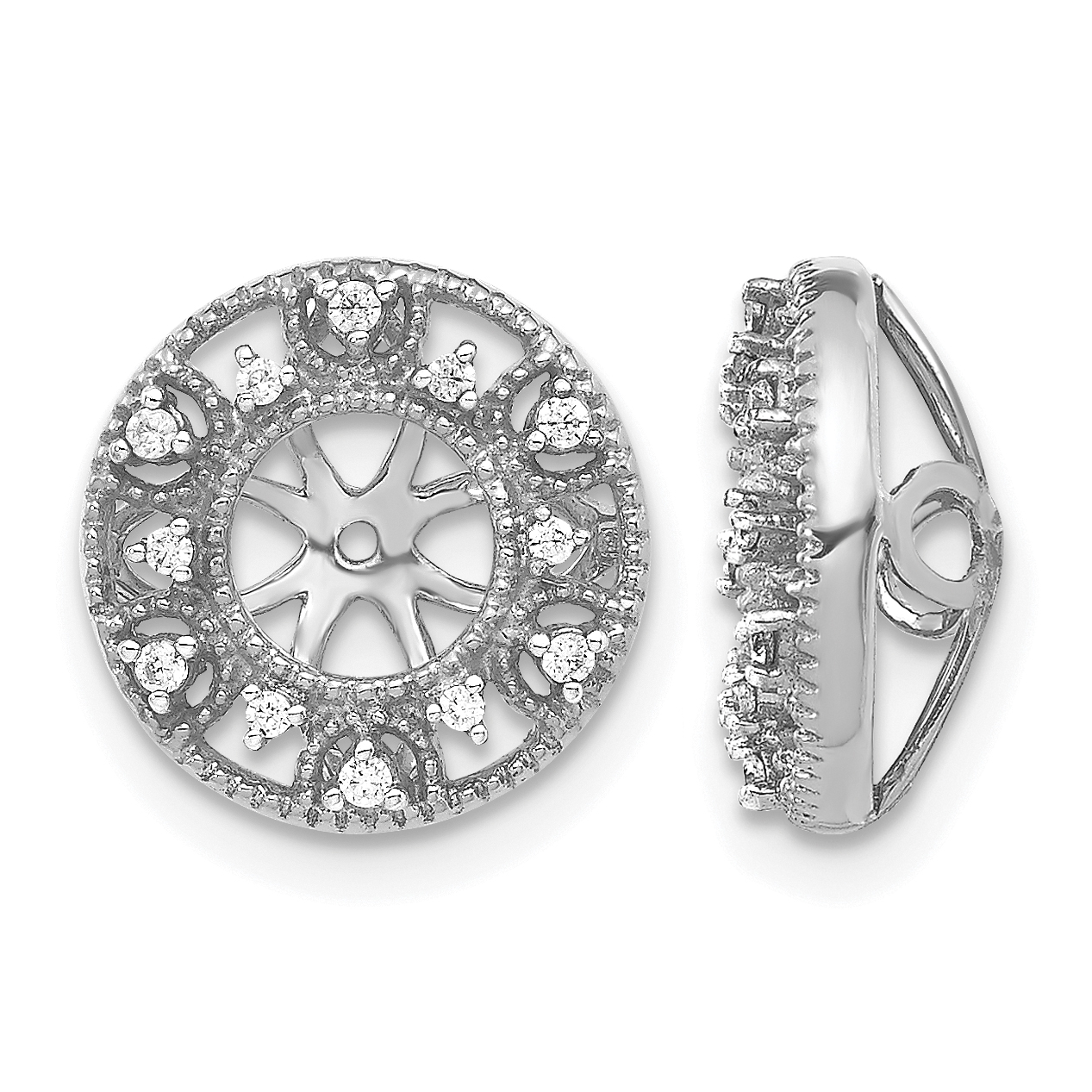 14k White Gold Fancy 1ct Diamond Earring Jackets (EJM5301-010-WA)