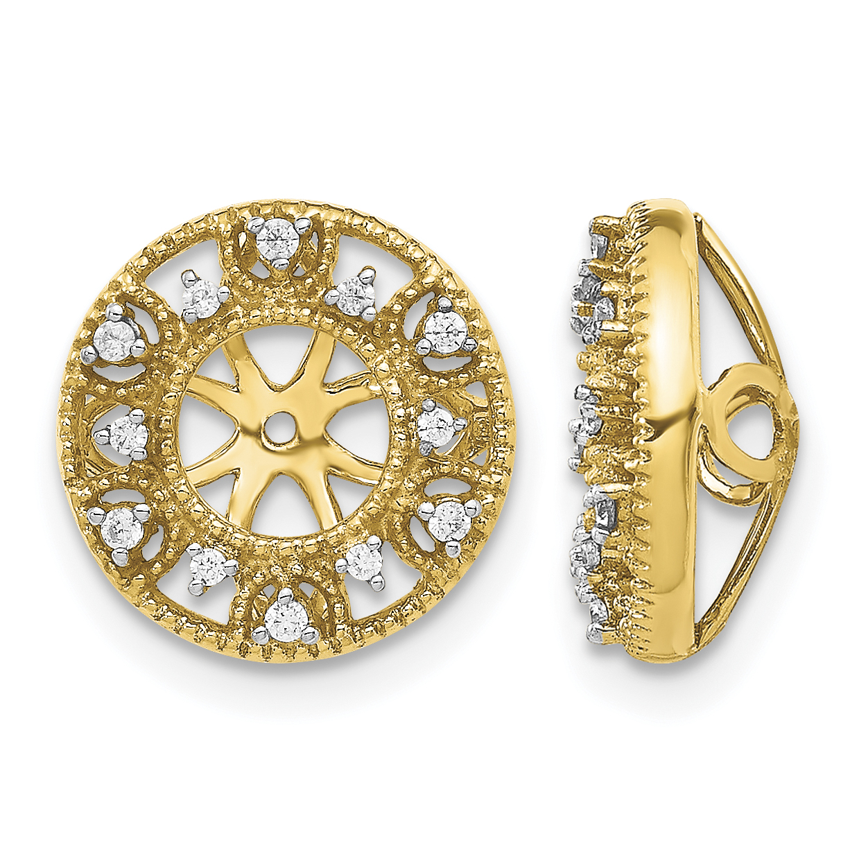 14k Fancy Diamond Earring Jackets (EJM5301-010-YA)