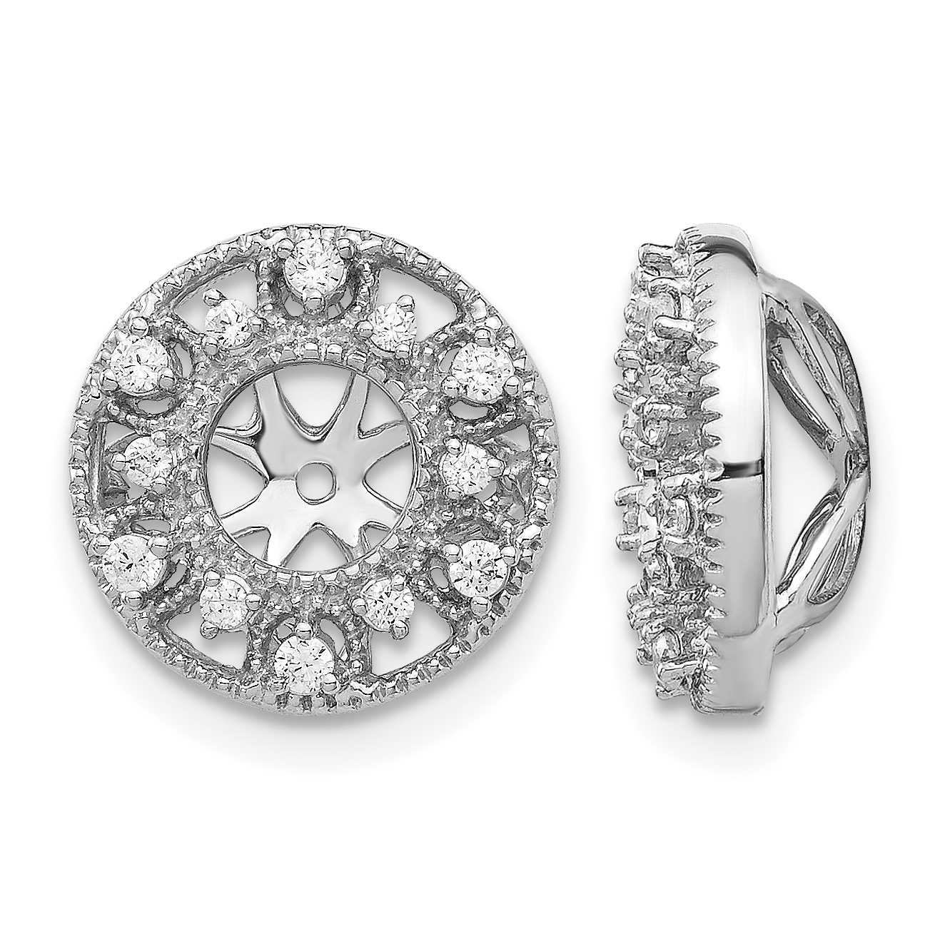 14k White Gold Fancy Diamond Earring Jackets (EJM5301-025-WA)
