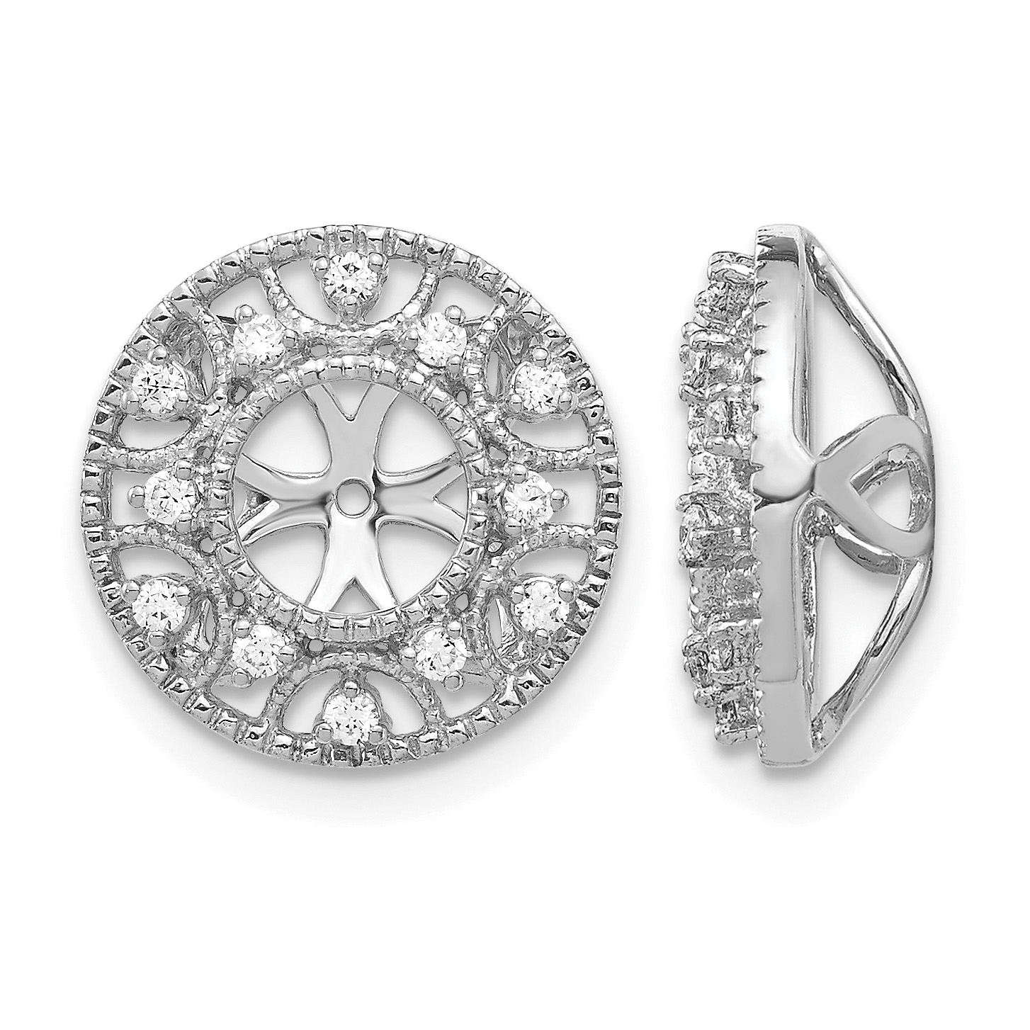 14k White Gold Diamond Earring Jackets (EJM5302-025-WA)